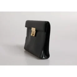 Leather Logo Plaque Briefcase Bag