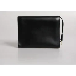 Leather Logo Plaque Briefcase Bag