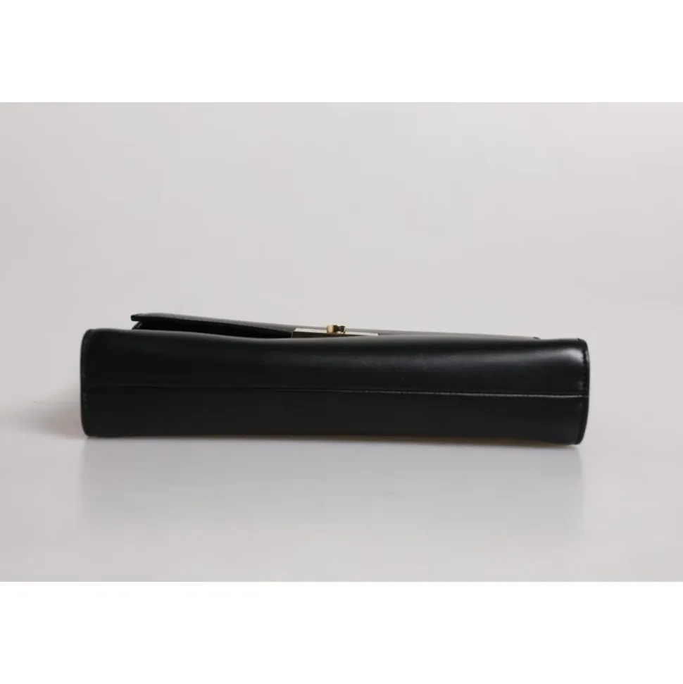 Leather Logo Plaque Briefcase Bag