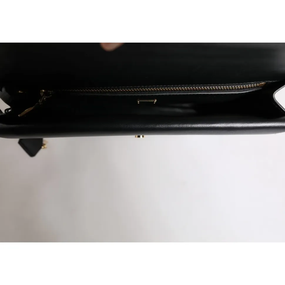 Leather Logo Plaque Briefcase Bag