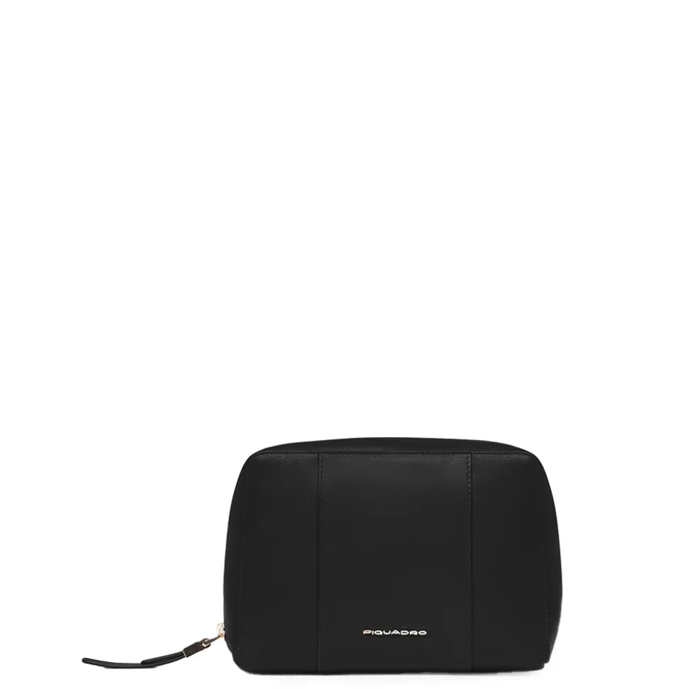 Leather make-up bag