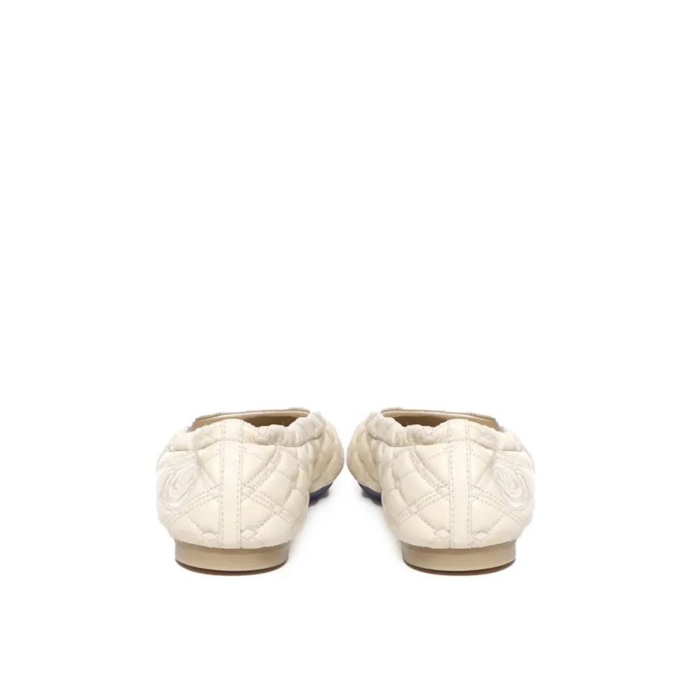 Leder Ballerina Flats mit Steppdesign