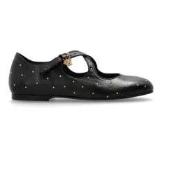 Leder Ballettflats mit Applikationen