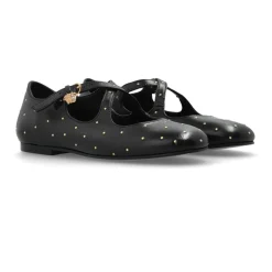 Leder Ballettflats mit Applikationen