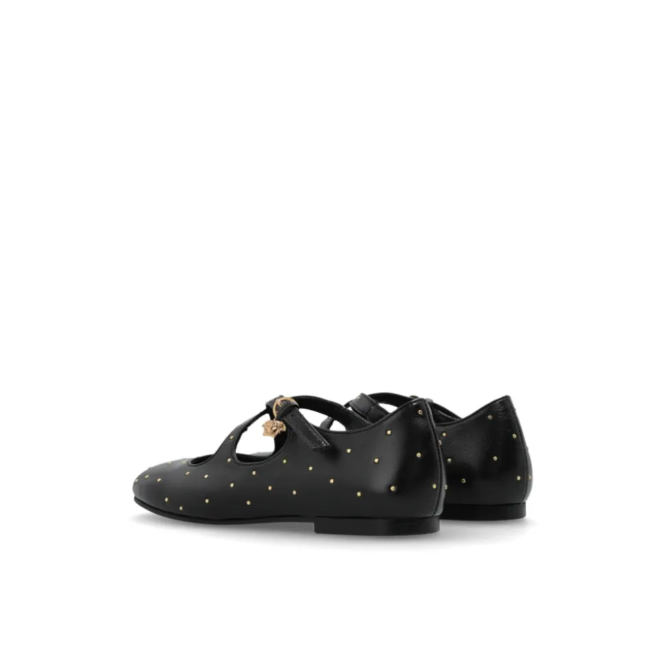 Leder Ballettflats mit Applikationen