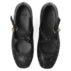 Leder Ballettflats mit Applikationen