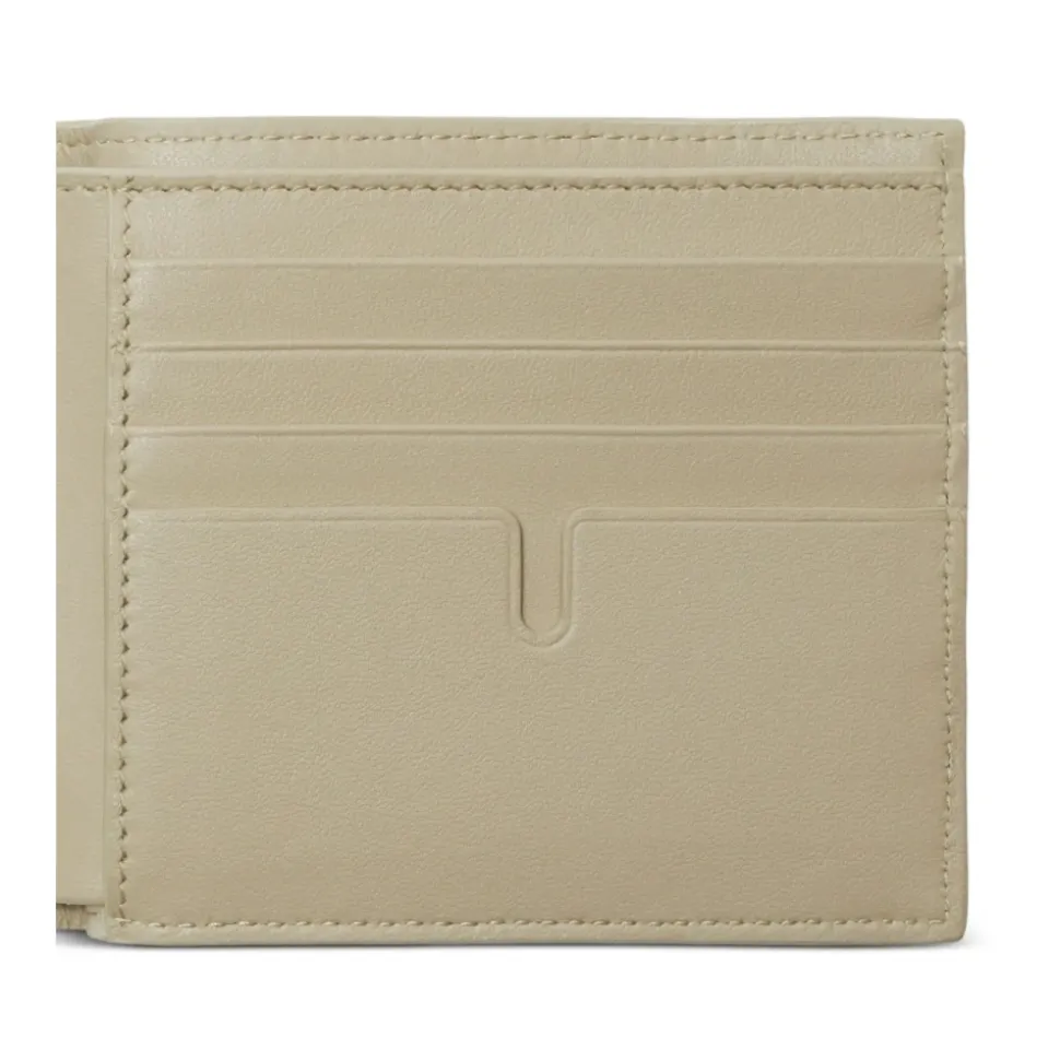 Leder Bifold Geldbörse mit Logo-Plakette