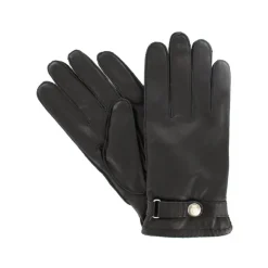 Leder Casual Handschuhe in Schwarz mit Fleecefutter