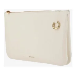 Leder Clutch mit goldenem Logo-Detail