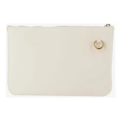 Leder Clutch mit goldenem Logo-Detail