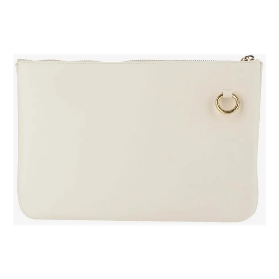 Leder Clutch mit goldenem Logo-Detail