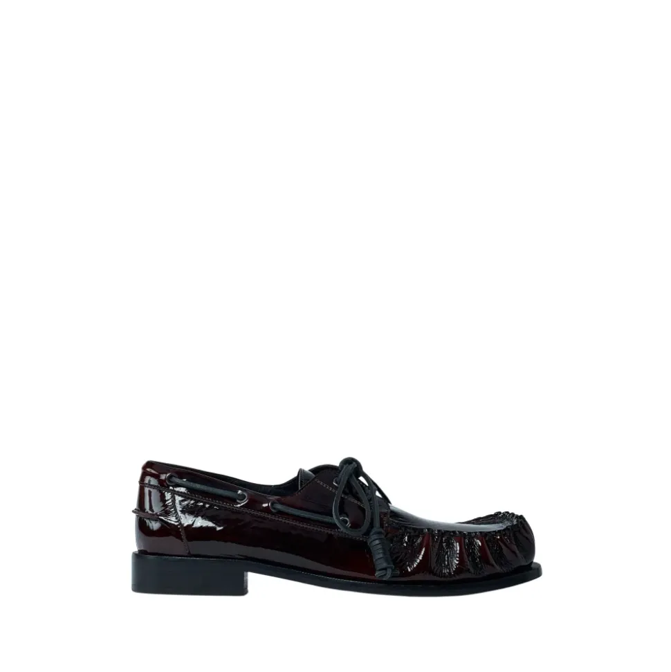 Leder Schnürschuhe, runde Zehe, Italien
