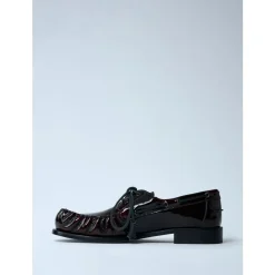 Leder Schnürschuhe, runde Zehe, Italien