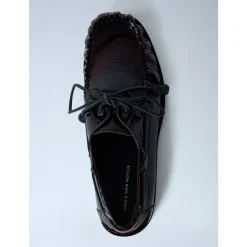 Leder Schnürschuhe, runde Zehe, Italien