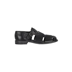 Leder Schuhe mit niedrigem Absatz und runder Spitze