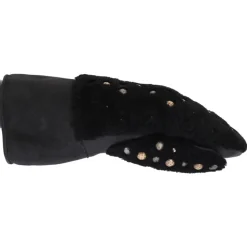 Leder Shearling Nietenhandschuhe