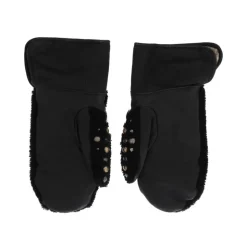 Leder Shearling Nietenhandschuhe