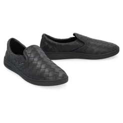 Leder Slip-On Intrecciato Runde Zehenkappe