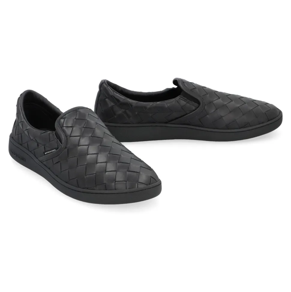 Leder Slip-On Intrecciato Runde Zehenkappe