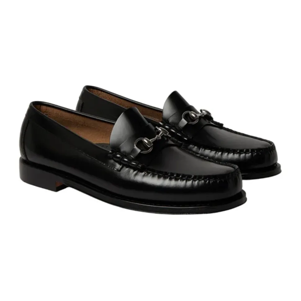 Leder Slip-On Loafers mit Klemmdetail