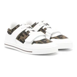 Leder- und Jacquard-Sneakers