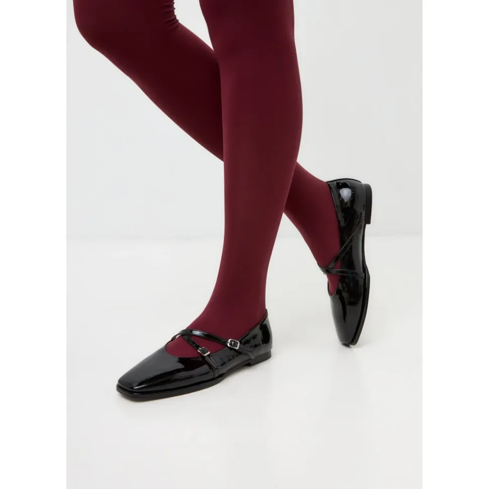 Lederballerinas Alba - Schwarz Lack