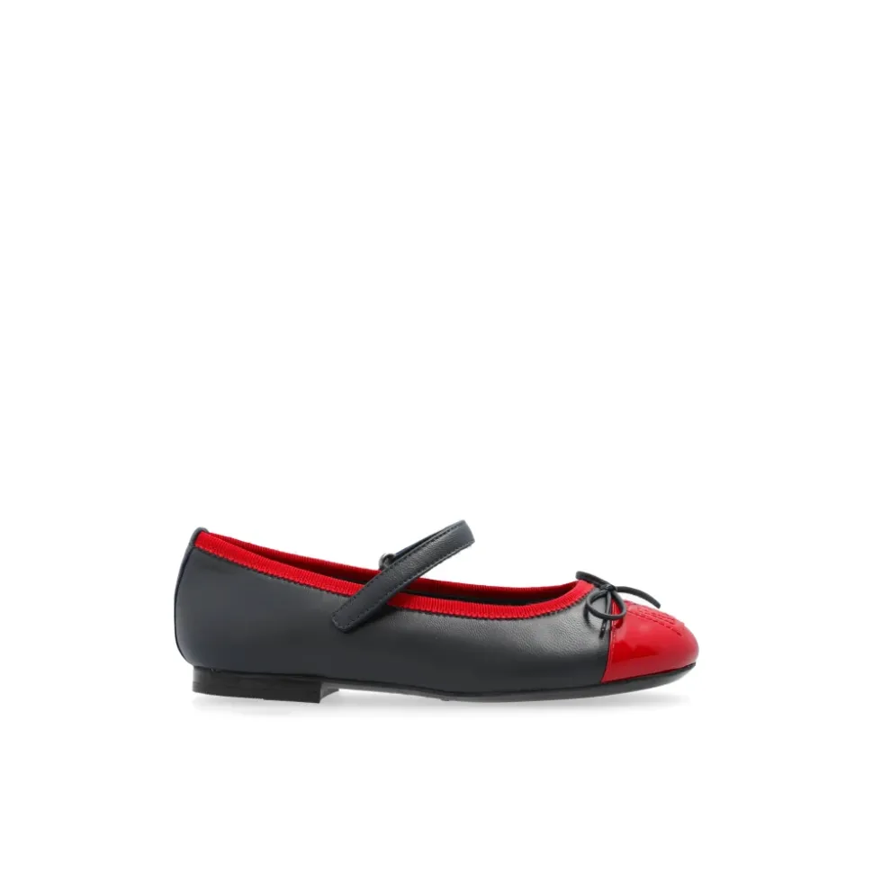 Lederballerinas mit Logo