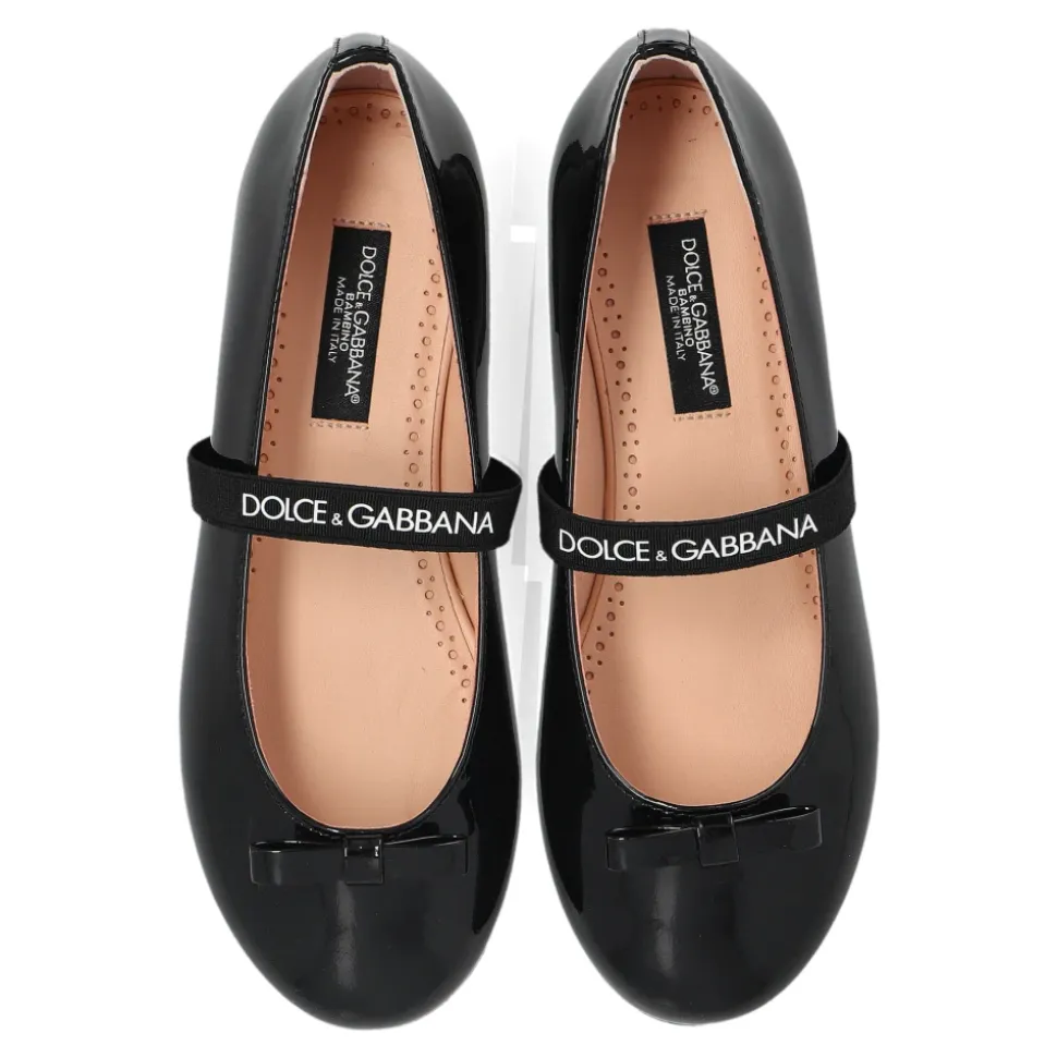Leder-Ballettschuhe mit elastischem Riemen