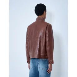 Lederjacke mit Knopfleiste