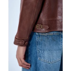 Lederjacke mit Knopfleiste