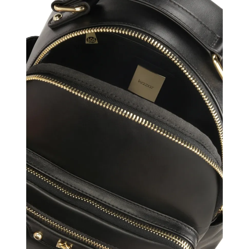 Leder-Rucksack mit zahlreichen Taschen