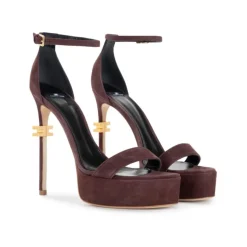 Ledersandalen mit Plateau