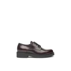Leder-Schnürschuhe mit Blockabsatz