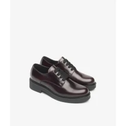Leder-Schnürschuhe mit Blockabsatz
