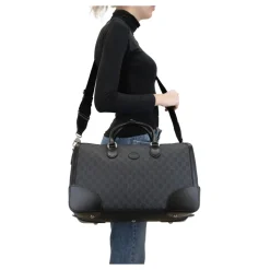 Leder-Schultertasche mit 'GG' Logo
