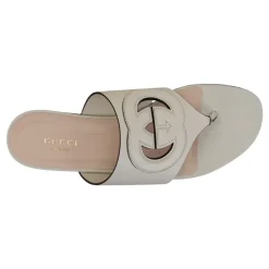 Leder-Slip-On-Sandalen mit Logodetail