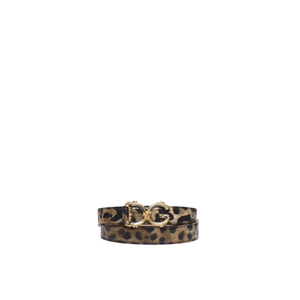 Leopard Baroque DG Logo Animal Print Gürtel