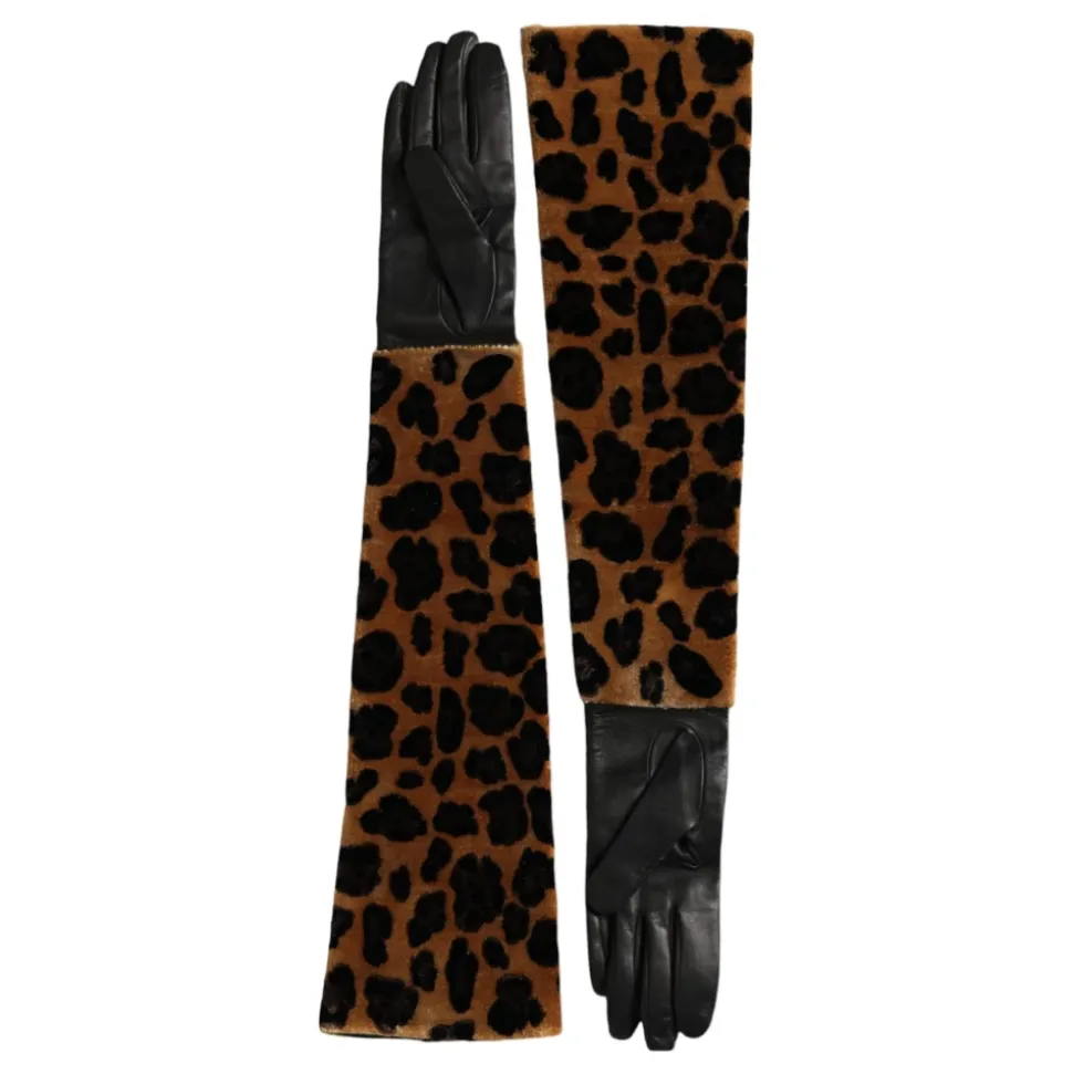 Leopardenmuster Ellenbogenlange Handschuhe