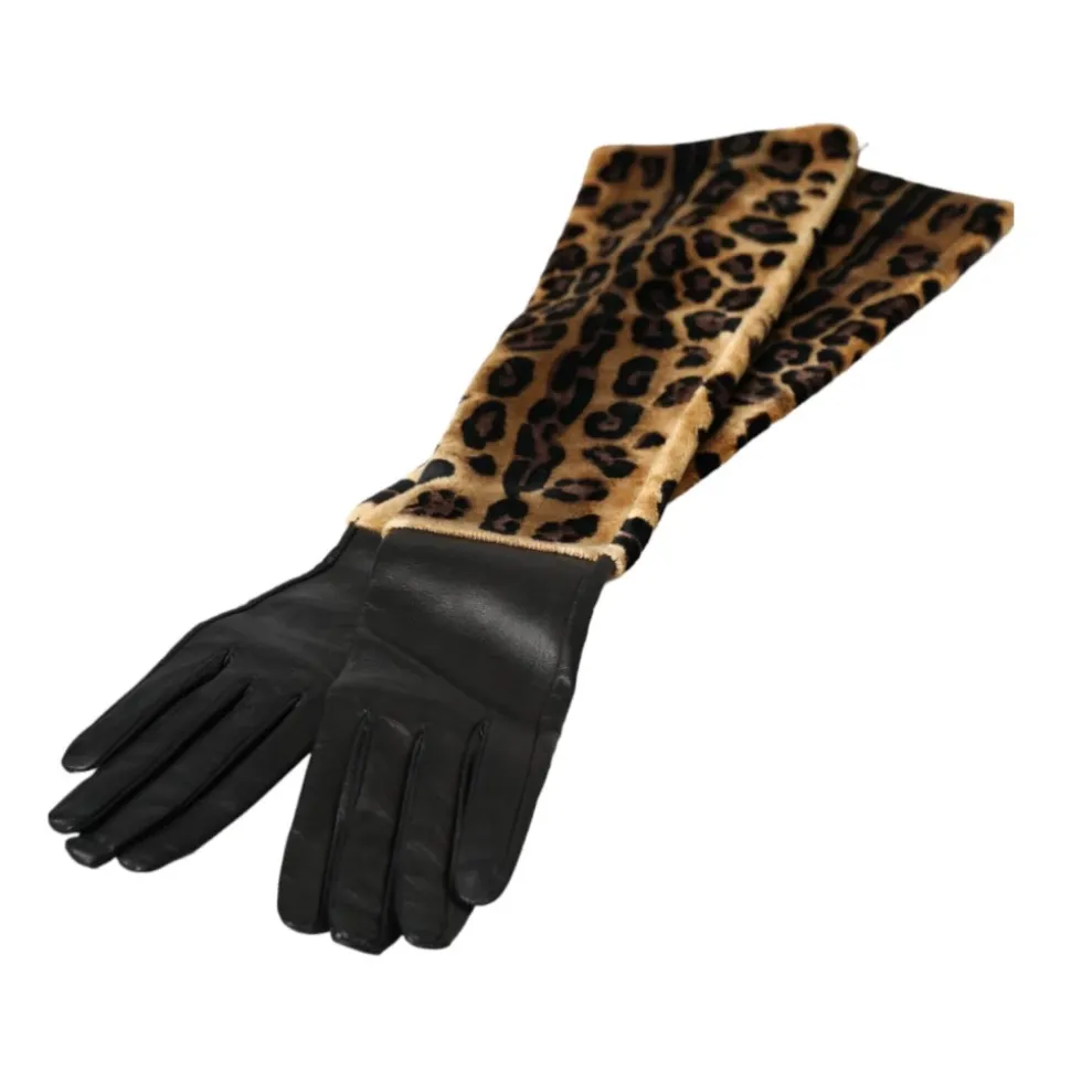 Leopardenmuster Ellenbogenlange Handschuhe