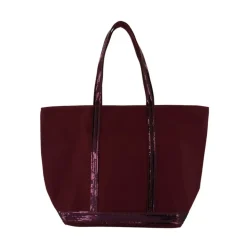 Lila Baumwoll Shopper Tasche