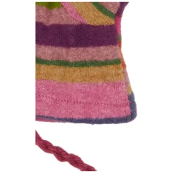 Lila Fleece-Handschuhe für Kinder mit mehrfarbigen Streifen
