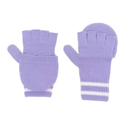 Lila Gestreifte Strickhandschuhe