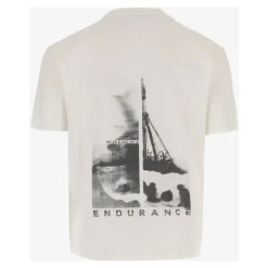 Logo Baumwoll T-Shirt Grafikdruck Weiß