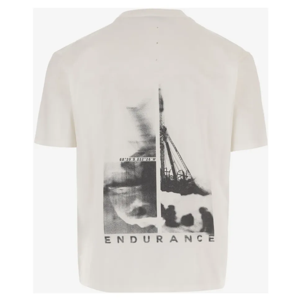 Logo Baumwoll T-Shirt Grafikdruck Weiß