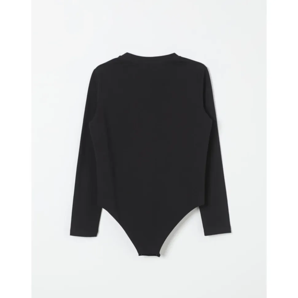 Logo Kinder Bodysuit Schwarz Baumwolle