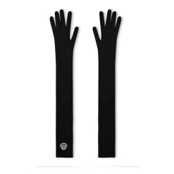 Logo Patch Lange Handschuhe aus Schurwolle