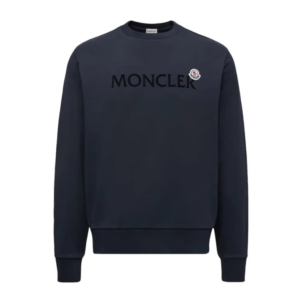 Logo Patch Sweatshirt Klassisch Navy