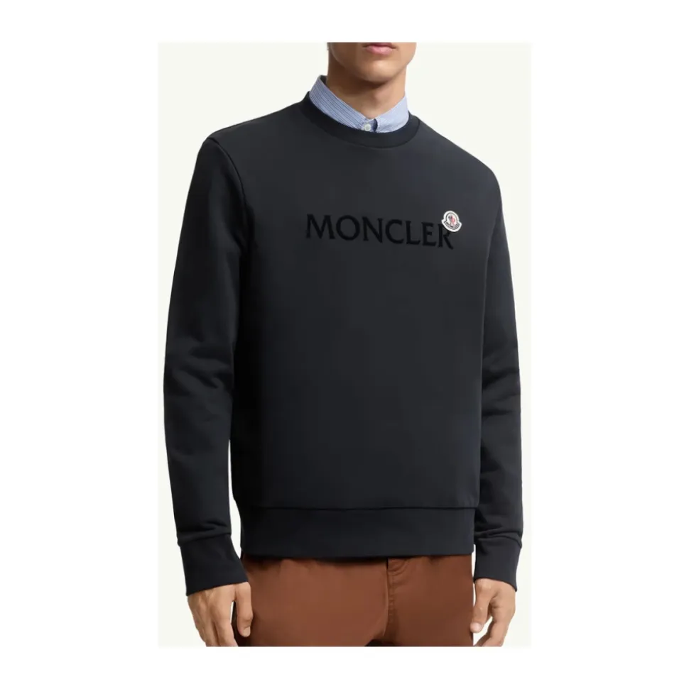 Logo Patch Sweatshirt Klassisch Navy