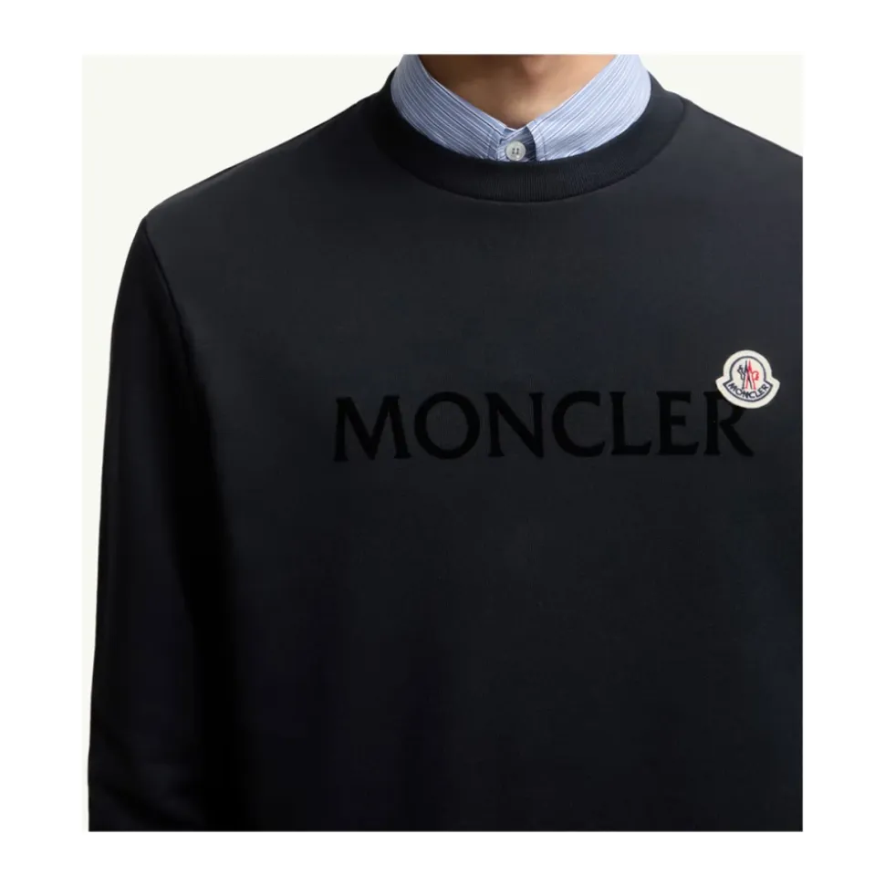 Logo Patch Sweatshirt Klassisch Navy