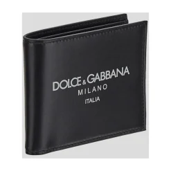 Logo Print Leder Brieftasche